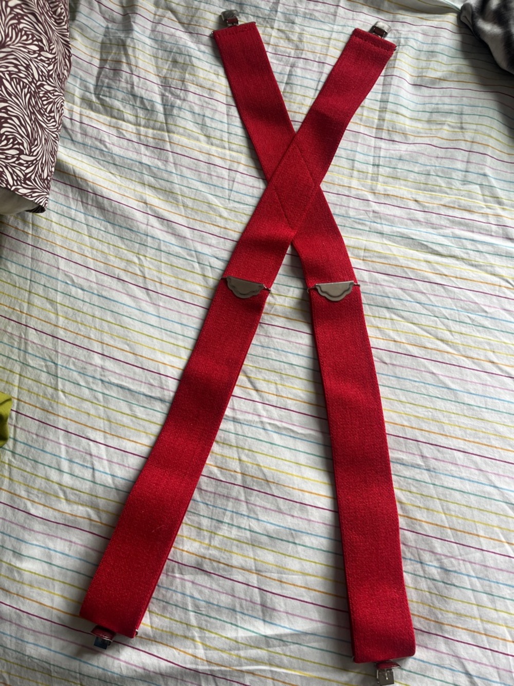 Vintage Wide Red Adjustable Suspenders